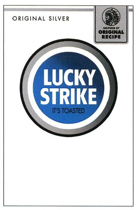 LUCKY STRIKE ITS TOASTED ORIGINAL SILVER INSPIRED BY ORIGINAL RECIPEIT'S RECIPE