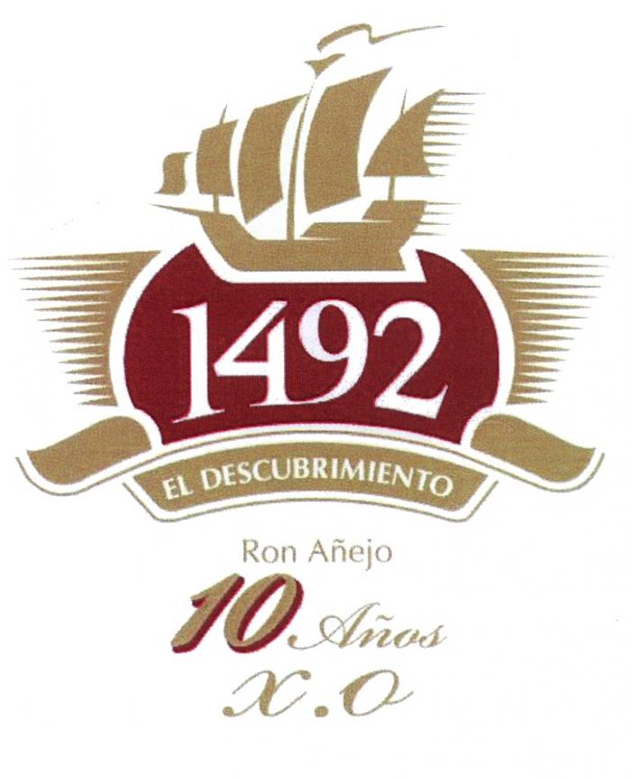 DESCUBRIMIENTO XO EL DESCUBRIMIENTO 1492 RON ANEJO 10 ANOS X.OX