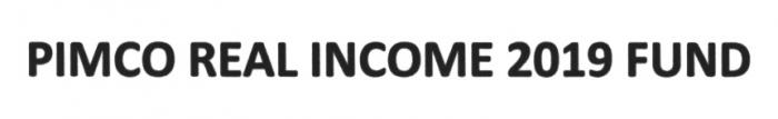 PIMCO PIMCO REAL INCOME 2019 FUNDFUND