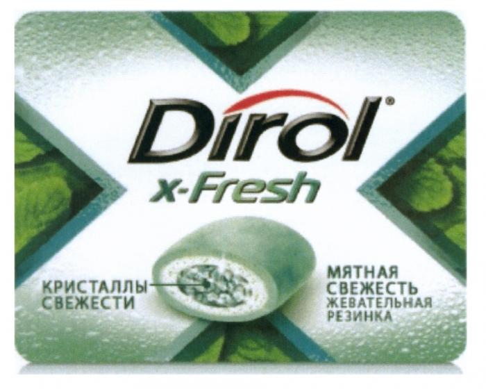 DIROL XFRESH FRESH DIROL X-FRESH КРИСТАЛЛЫ СВЕЖЕСТИ МЯТНАЯ СВЕЖЕСТЬ ЖЕВАТЕЛЬНАЯ РЕЗИНКАРЕЗИНКА