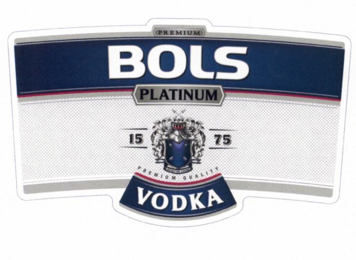 BOLS BOLS PLATINUM PREMIUM QUALITY SEMPER EDEM VODKA 15751575