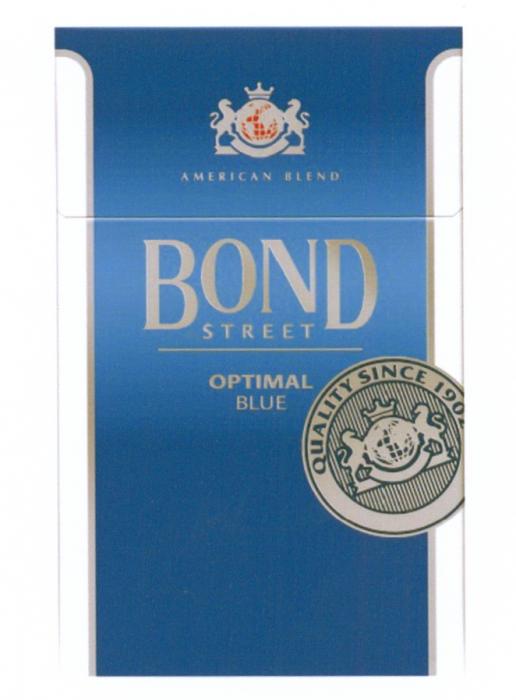 BOND STREET OPTIMAL BLUE AMERICAN BLEND QUALITY SINCE 19021902