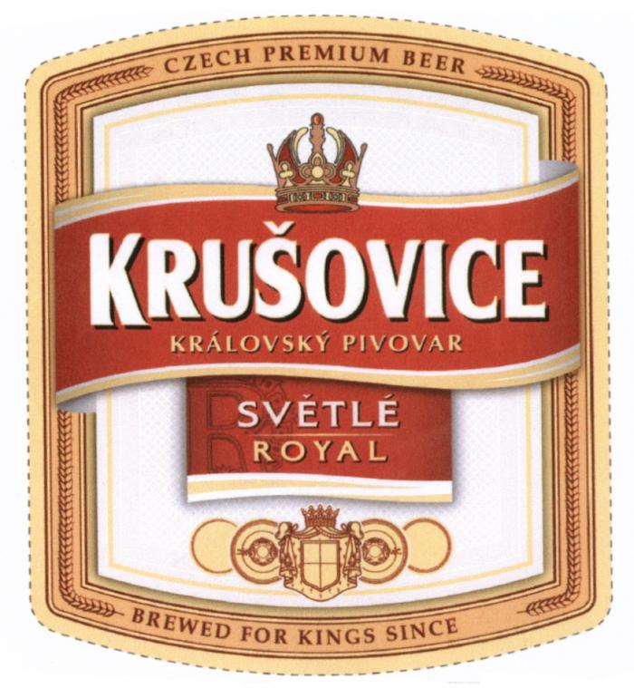 KRUSOVICE KRALOVSKY PIVOVAR KRUSOVICE KRALOVSKY PIVOVAR SVETLE ROYAL CZECH PREMIUM BEER BREWED FOR KINGS SINCESINCE