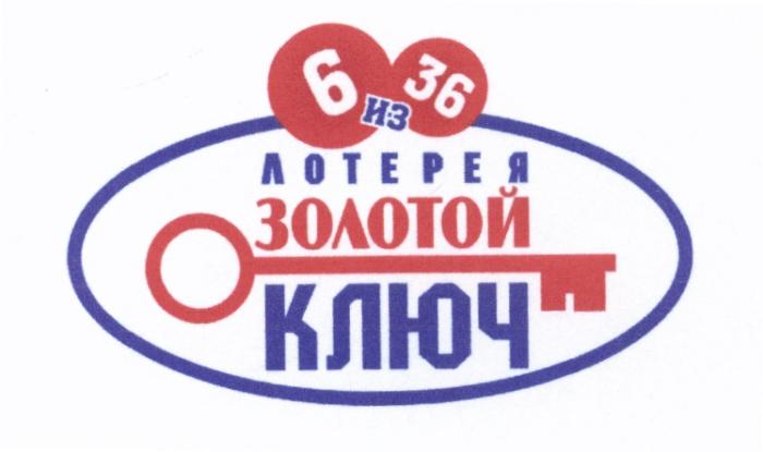 6ИЗ36 6 ИЗ 36 ЛОТЕРЕЯ ЗОЛОТОЙ КЛЮЧКЛЮЧ