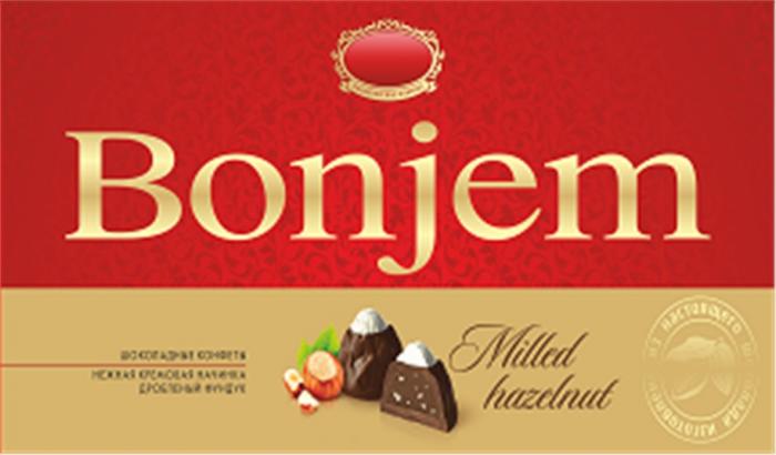 BONJEM BONJEM MILLED HAZELNUT ИЗГОТОВЛЕН ИЗ НАСТОЯЩЕГО ШОКОЛАДА НЕЖНАЯ КРЕМОВАЯ НАЧИНКА ДРОБЛЕНЫЙ ФУНДУК ШОКОЛАДНЫЕ КОНФЕТЫКОНФЕТЫ