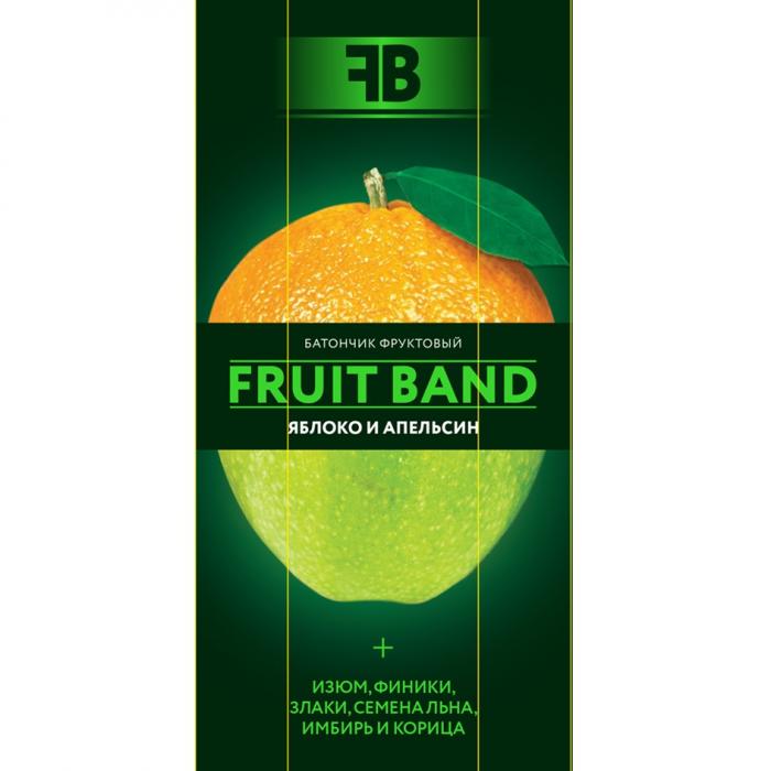 FRUIT BAND БАТОНЧИК ФРУКТОВЫЙ ЯБЛОКО И АПЕЛЬСИН ИЗЮМ ФИНИКИ ЗЛАКИ СЕМЕНА ЛЬНА ИМБИРЬ И КОРИЦА FB FRUITBANDFRUITBAND