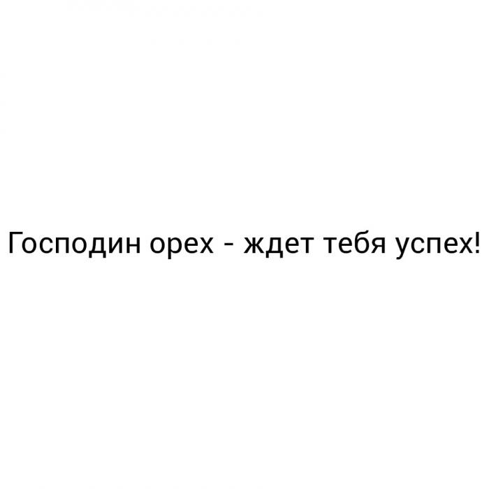 ГОСПОДИН ОРЕХ ЖДЕТ ТЕБЯ УСПЕХ ЖДЁТЖДEТ