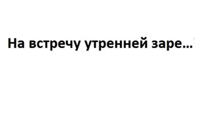 НА ВСТРЕЧУ УТРЕННЕЙ ЗАРЕЗАРЕ