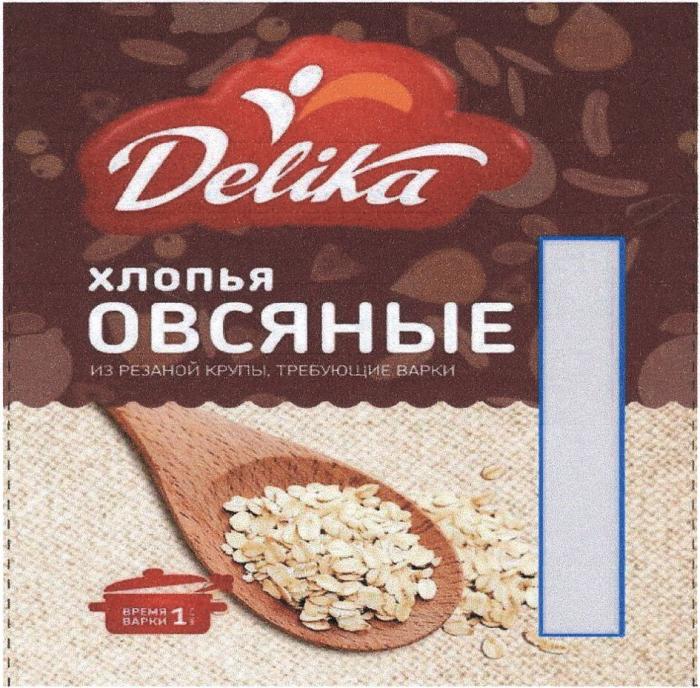 DELIKA ХЛОПЬЯ ОВСЯНЫЕ ИЗ РЕЗАНОЙ КРУПЫ ТРЕБУЮЩИЕ ВАРКИВАРКИ