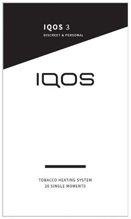 IQOS 3 TOBACCO HEATING SYSTEM DISCREET & PERSONAL 20 SINGLE MOMENTSMOMENTS