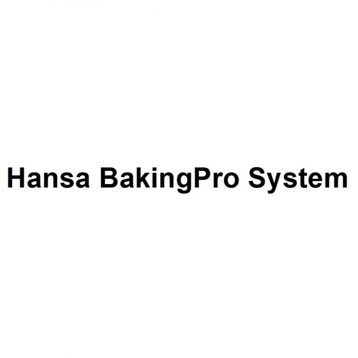 HANSA BAKINGPRO SYSTEMSYSTEM