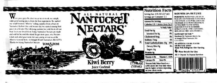 NANTUCKET NECTARS ALL NATURAL ALLSERVE TOM KIWI BERRY JUICE COCKTAIL