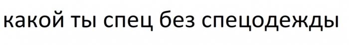 КАКОЙ ТЫ СПЕЦ БЕЗ СПЕЦОДЕЖДЫСПЕЦОДЕЖДЫ