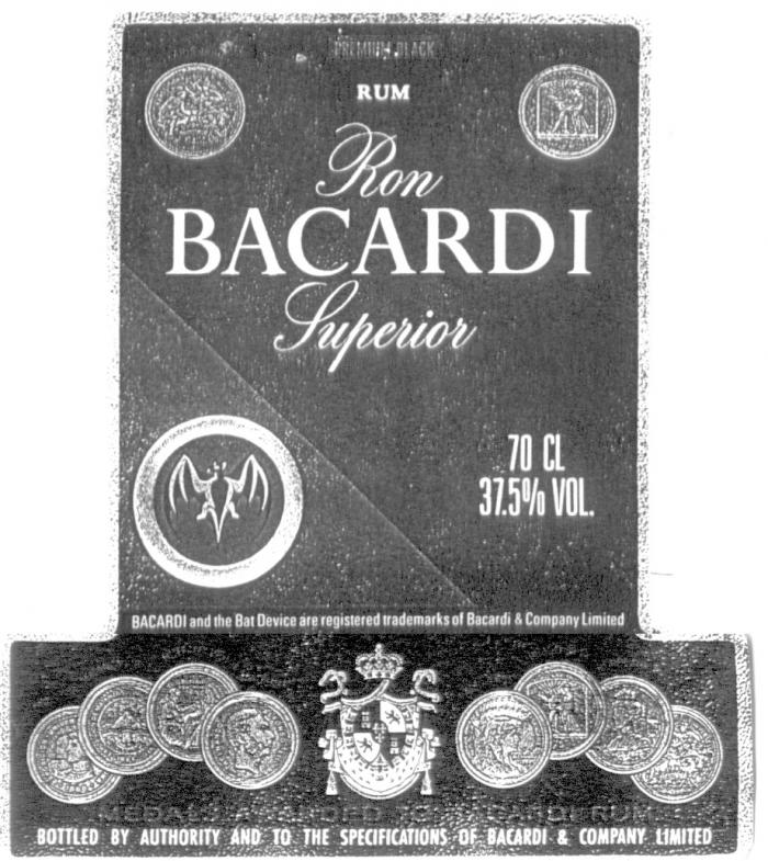 PREMIUM BLACK RUM RON BACARDI SUPERIOR