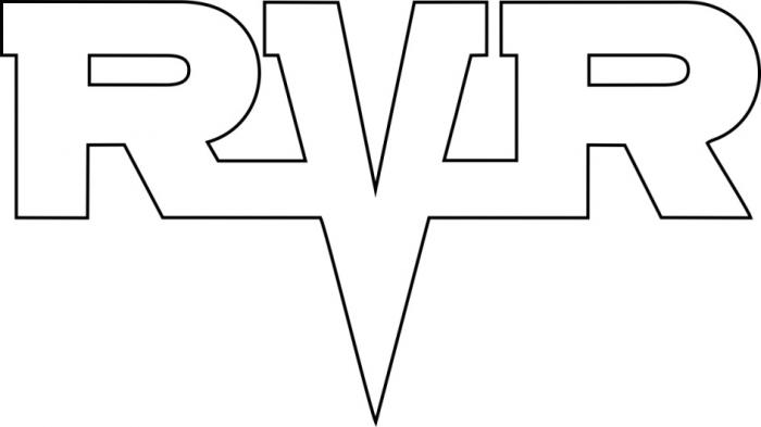 Словесный элемент выполнен четкими буквами латинского алфавита RVR (арвиар), средняя буква имеет большую высоту.