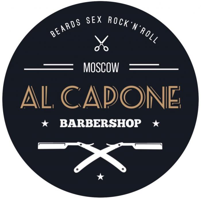 AL CAPONE BEARDS SEX ROCKNROLL BARBERSHOP MOSCOW EST. 2016ROCK'N'ROLL 2016