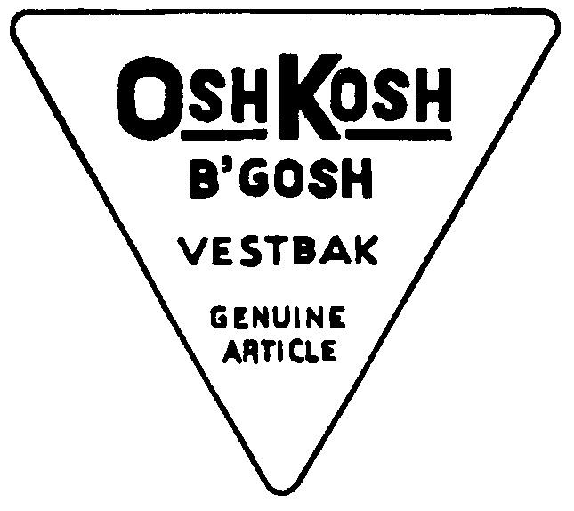 OSHKOSH BGOSH VESTBAK OSH KOSH GOSH GENUINE ARTICLE