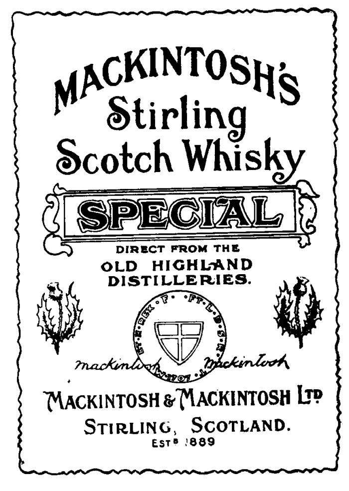 MACKINTOSH'S Stirling Scotch Whisky SPECIAL