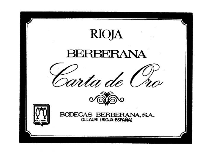 RIOJA BERBERANA Carta de Oro