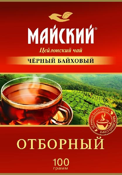 МАЙСКИЙ, Цейлонский чай, ЧЕРНЫЙ БАЙХОВЫЙ, ЧЕРНЫЙ БАЙХОВЫЙ, ВЫСШИЙ СОРТ, ОТБОРНЫЙ, 100 грамм