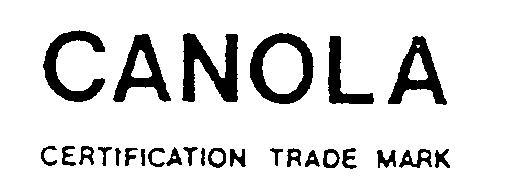 CANOLA CERTIFICATION TRADE MARK