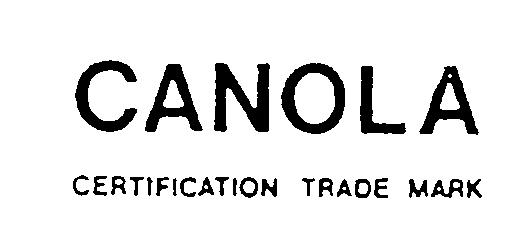 CANOLA CERTIFICATION TRADE MARK