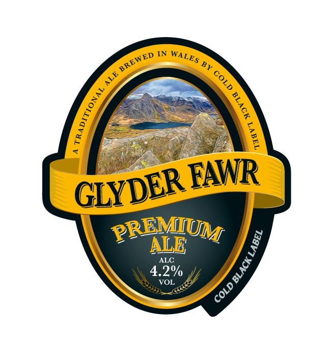 GLYDER FAWR PREMIUM ALE A TRADITIONAL ALE BREWED IN WALES BY COLD BLACK LABEL COLD BLACK LABEL