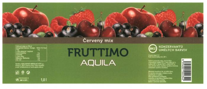 Červeny mix FRUTTIMO AQUILA 1,0 l bez konzervantů umělých barviv Ovocný nápoj 1,0 l