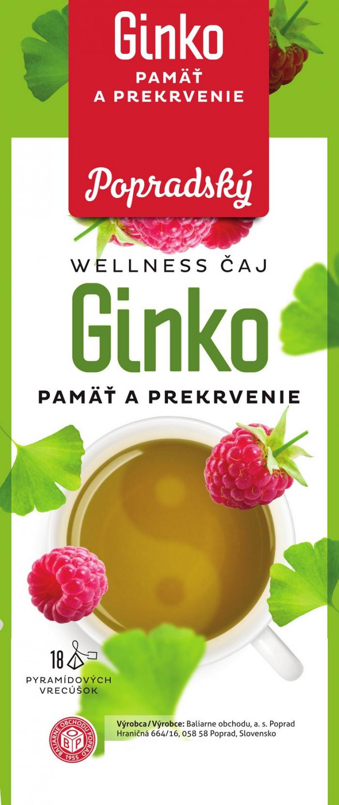 Popradský WELLNES ČAJ GINKO PAMÄŤ A PREKRVENIE