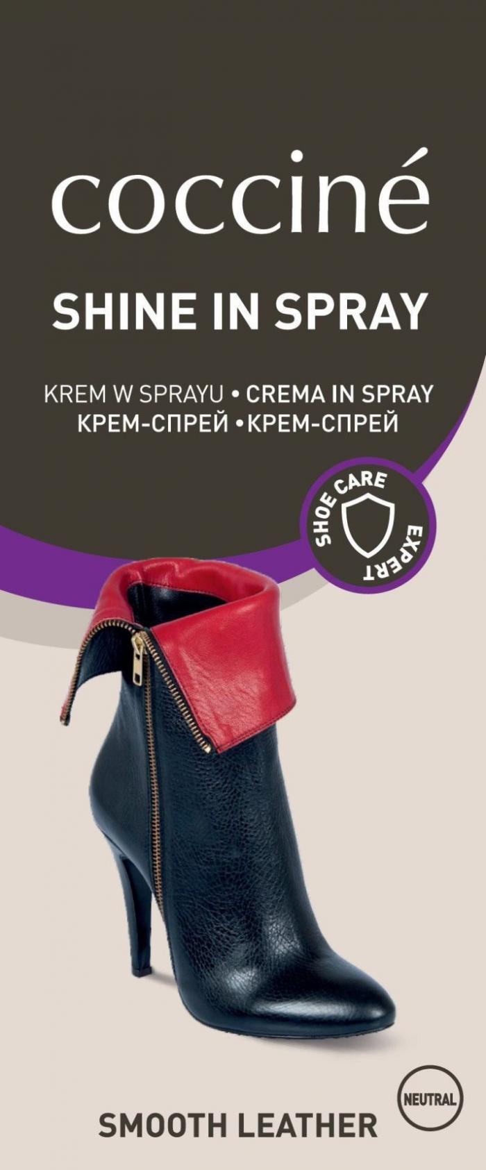 coccine SHINE IN SPRAY krem w sprayu crema in spray крем-спрей - shoe care expert smooth leather neutral