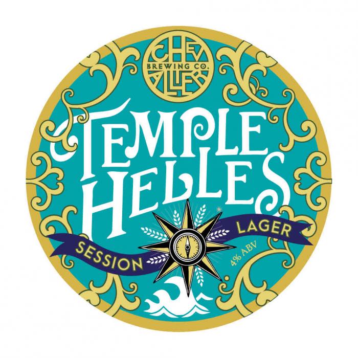 CHEVALLIER BREWING CO. TEMPLE HELLES SESSION LAGER 4% ABV