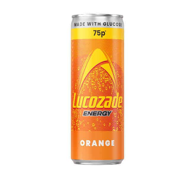 MADE WITH GLUCOSE 75P* LUCOZADE ENERGY ORANGE