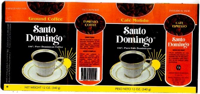 Santo Domingo 100% Pure Dominican Coffee Santo Domingo 100% Puro Café Dominicano