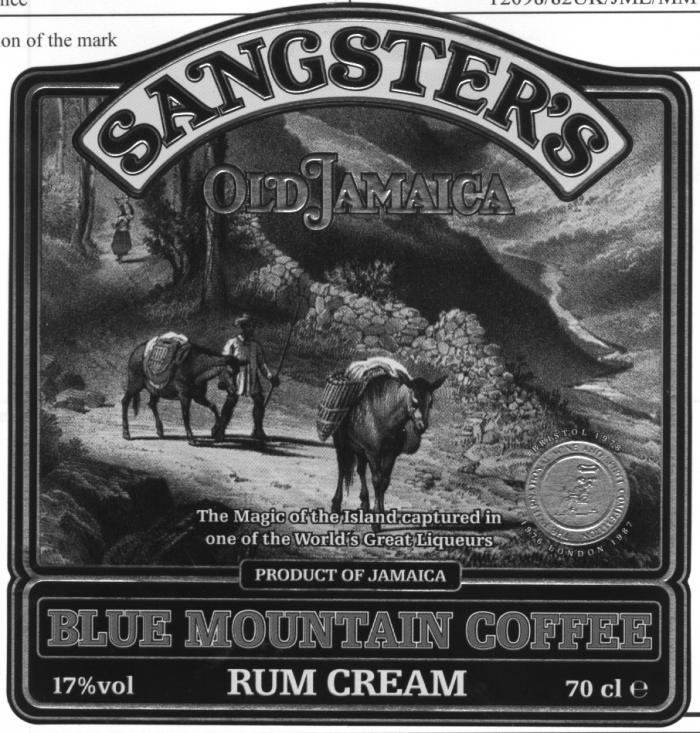 SANGSTER'S OLD JAMAICA The Magic of the Island captured in one of the World's Great Liqueurs PRODUCT OF JAMAICA BLUE MOUNTAIN COFFEE RUM CREAM