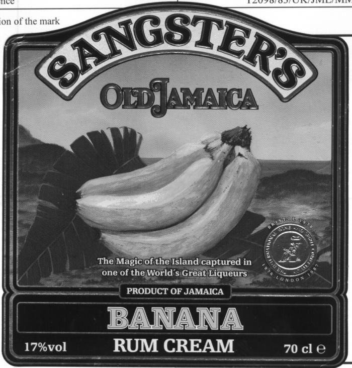 SANGSTER'S OLD JAMAICA The Magic of the Island captured in one of the World's Great Liqueurs PRODUCT OF JAMAICA BANANA RUM CREAM