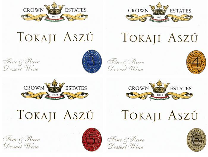 CROWN 1631 ESTATES VINUM REGUM OF HUNGARY REX VINORUM TOKAJI ASZÚ 1988 Fine & Rare Dessert Wine 6 PUTTONYOS PUTTONYOS