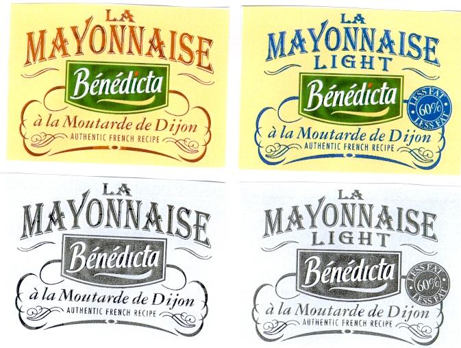 LA MAYONNAISE LIGHT Bénédicta à la Moutarde de Dijon AUTHENTIC FRENCH RECIPE LESS FAT 60% LESS FAT