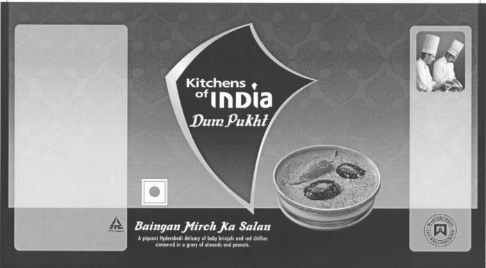 Kitchens of InDia Dum Pukht Baingan Mirch Ka Salan A piquant Hyderabadi delicacy of baby brinjals and red chillies simmered in a gravy of almonds and peanuts. MASTERCHEFS ITC - WELCOMGROUP ITC Limited