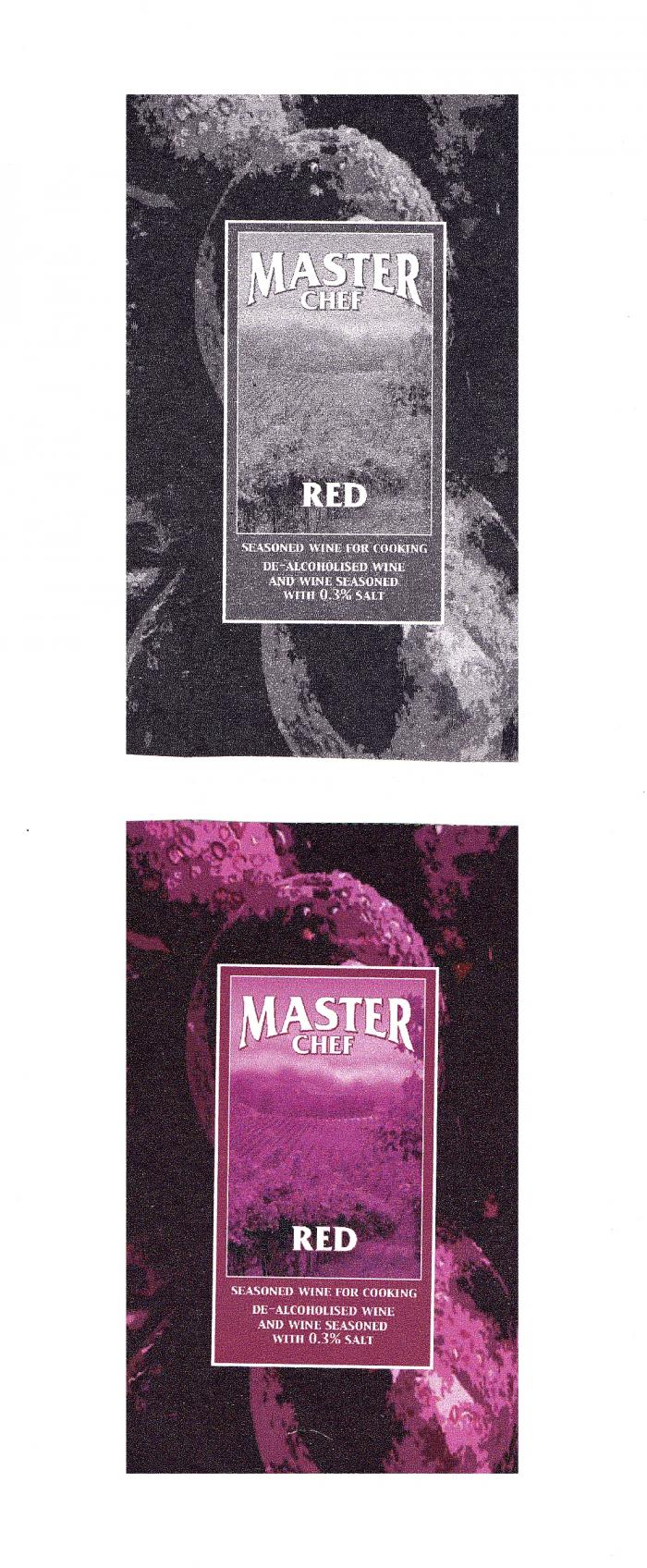 MASTER CHEF RED SEASONED WINE FOR COOKING DE-ALCOHOLISED WINE AND WINE SEASONED WITH 0.3% SALT