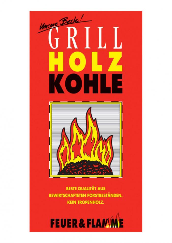 GRILL HOLZ KOHLE BESTE QUALITÄT AUS BEWIRTSCHAFTETEN FORSTBESTÄNDEN. KEIN TROPENHOLZ. FEUER&FLAMME