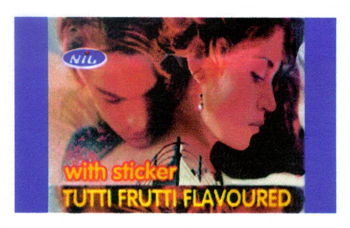 "With sticker", "TUTTI FRUTTI FLAVOURED", "NiL"